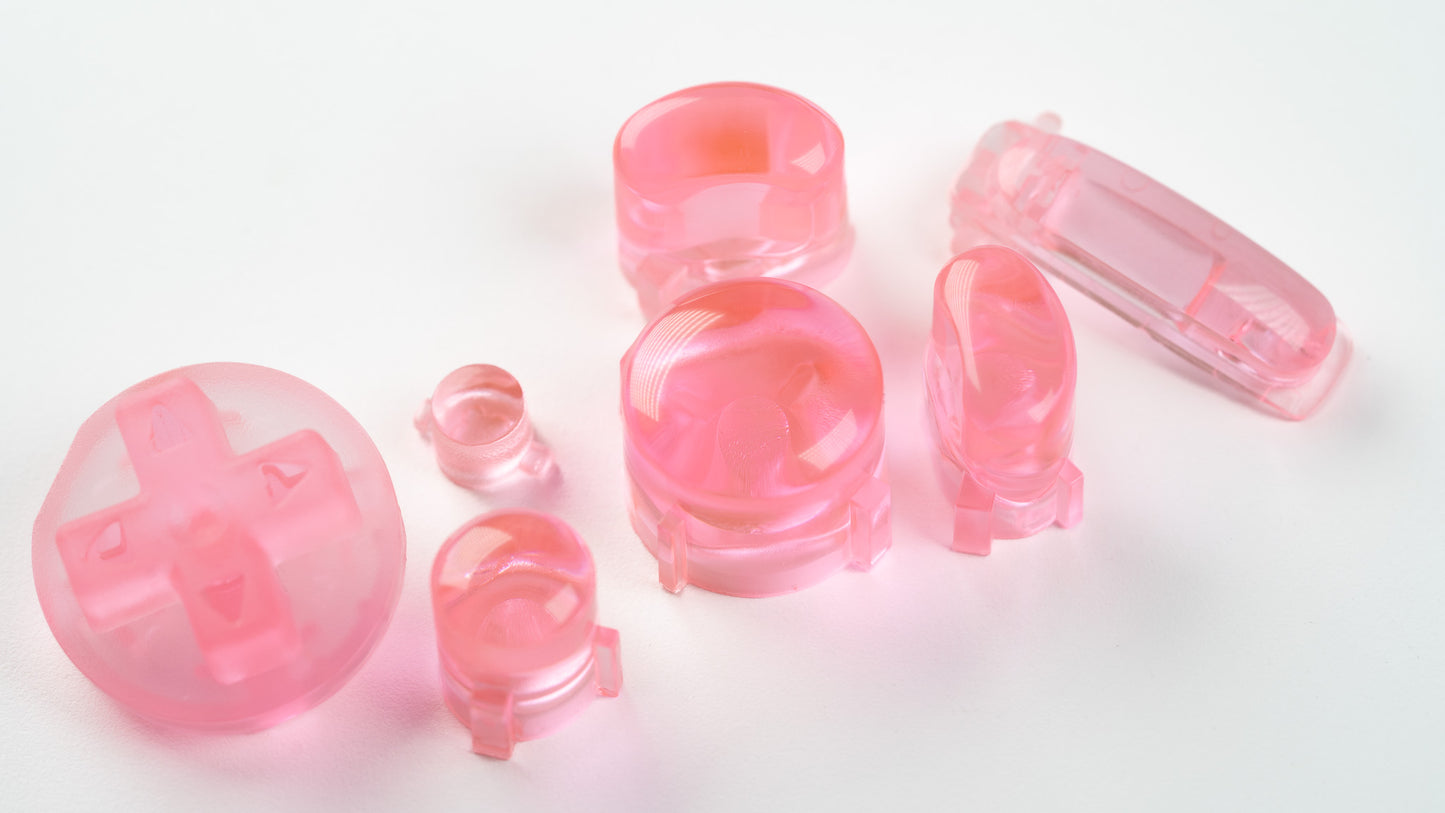 BALD GameCube Button Set - CLEAR PINK