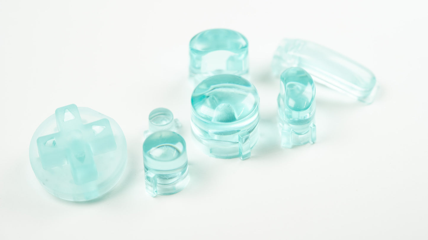 BALD GameCube Button Set - CLEAR LIGHT BLUE