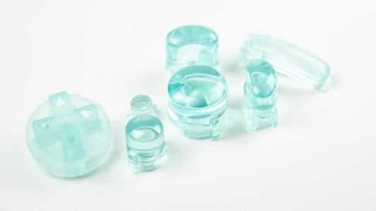 BALD GameCube Button Set - CLEAR LIGHT BLUE