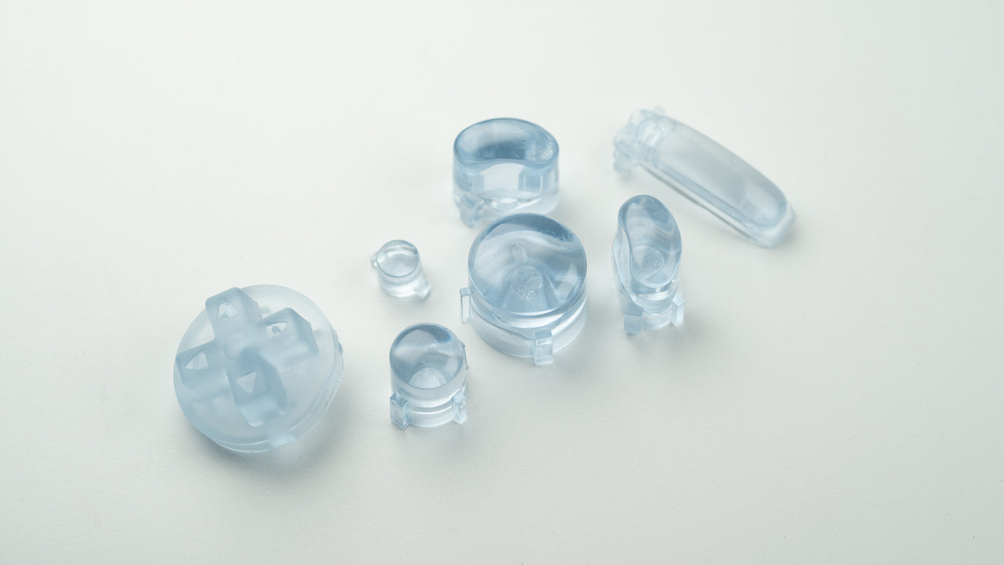 BALD GameCube Button Set - CLEAR BABY BLUE