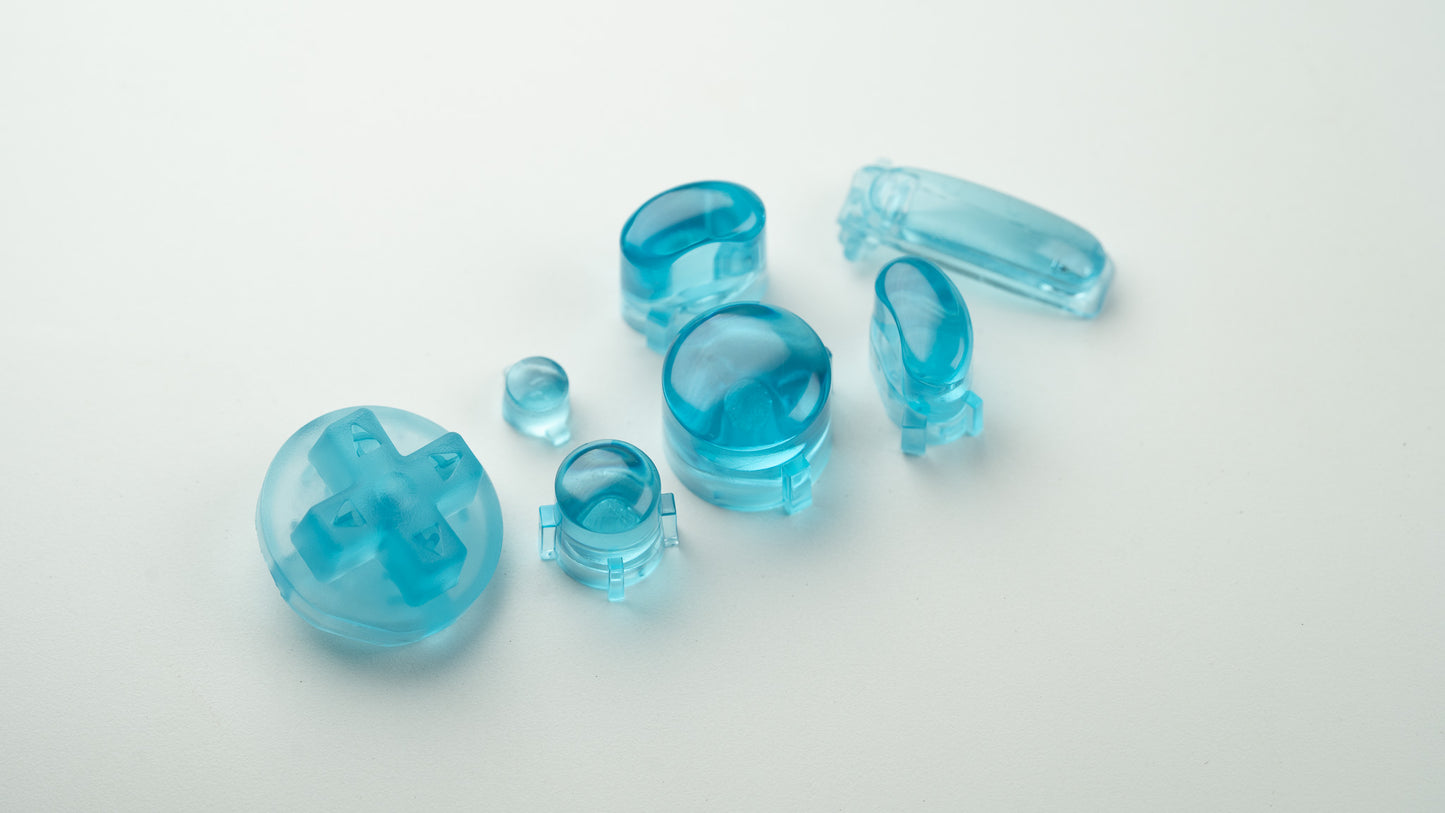 BALD GameCube Button Set - CLEAR TEAL