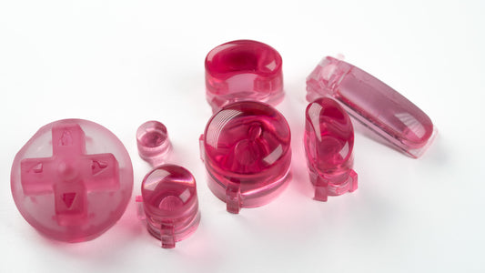 BALD GameCube Button Set - CLEAR HOT PINK