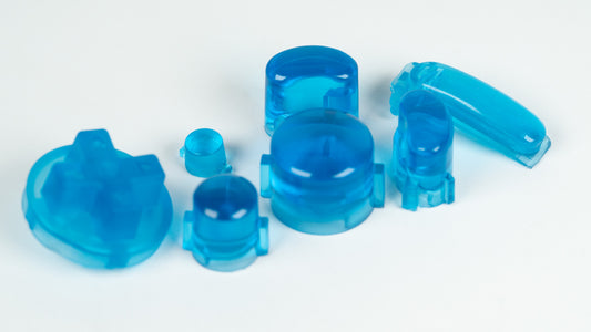 BALD GameCube Button Set - CLEAR AQUA